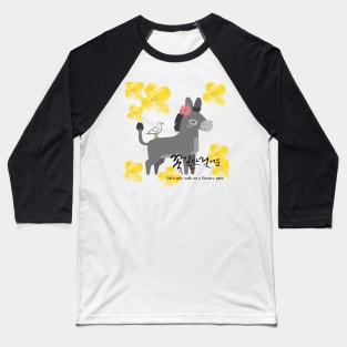 Let's only walk on a flowery path,happy animals,Donkey,bird Baseball T-Shirt